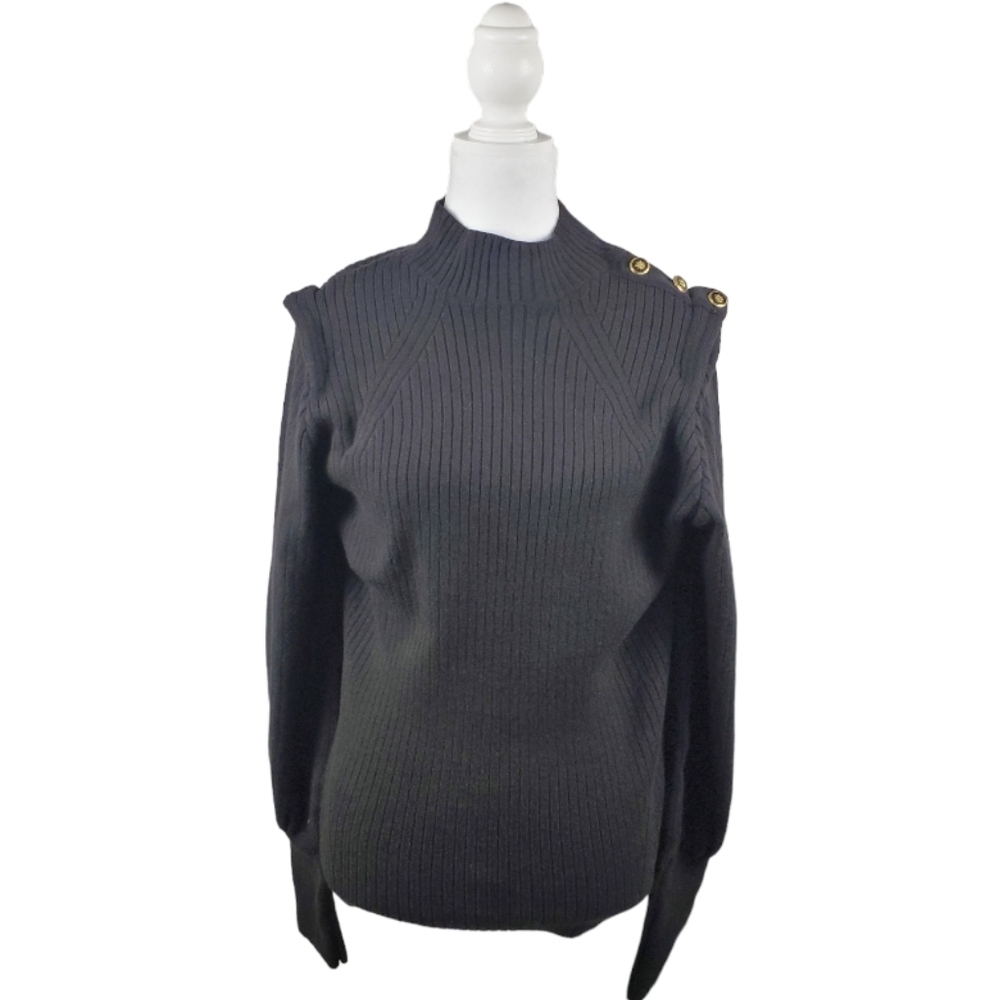 River Island Tops | Womens Black Extended Shoulder Knit